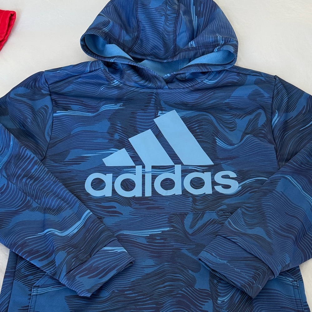 Adidas Kids Blue Patterned Hoodie